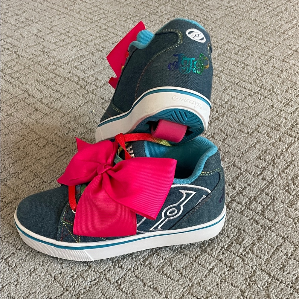 Heelys Kids Sneakers Teal with Hot Pink Bow